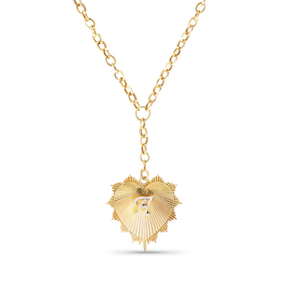 Diamond and Heart Shaped Letter Medallion