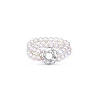 Pearl & Diamond Stretch Camelia Bracelet