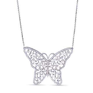 Round & Baguette Diamond Necklace