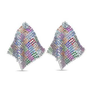 Mesh Multicolored Cocktail Earrings