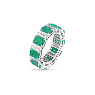 Emerald and diamond band